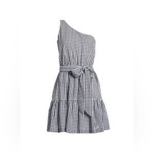 Vineyard Vines Gingham One-Shoulder Dress | Size 14